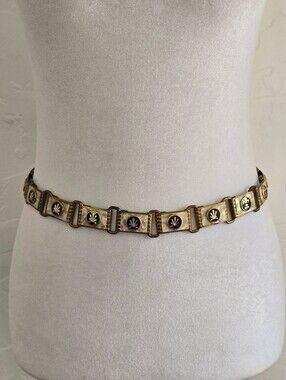 Vintage Gold-Tone Decorative Link Waist Belt